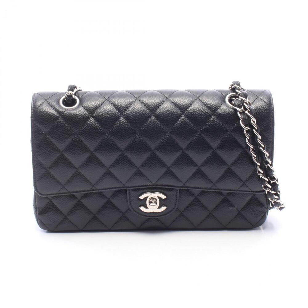 Chanel Matelassé Double Flap Shoulder Bag/Handbag, Caviar Leather (Grained Ca...